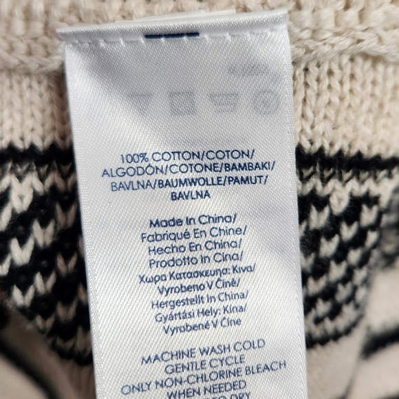 Chaps Southwestern Knit Open Cardigan Sweater Beige Boho Bohemian Size 3X Winter - Picture 8 of 10